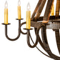 Meyda Lighting Barrel Stave 48" 8-Light Coffee Bean Madera Chandelier With Ivory Faux Candlelight