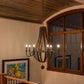 Meyda Lighting Barrel Stave 48" 8-Light Coffee Bean Madera Chandelier With Ivory Faux Candlelight