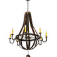 Meyda Lighting Barrel Stave 48" 8-Light Coffee Bean Madera Chandelier With Ivory Faux Candlelight