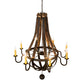 Meyda Lighting Barrel Stave 48" 8-Light Coffee Bean Madera Chandelier With Ivory Faux Candlelight