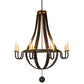 Meyda Lighting Barrel Stave 48" 8-Light Coffee Bean Madera Chandelier With Ivory Faux Candlelight