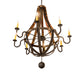 Meyda Lighting Barrel Stave 48" 8-Light Coffee Bean Madera Chandelier With Ivory Faux Candlelight