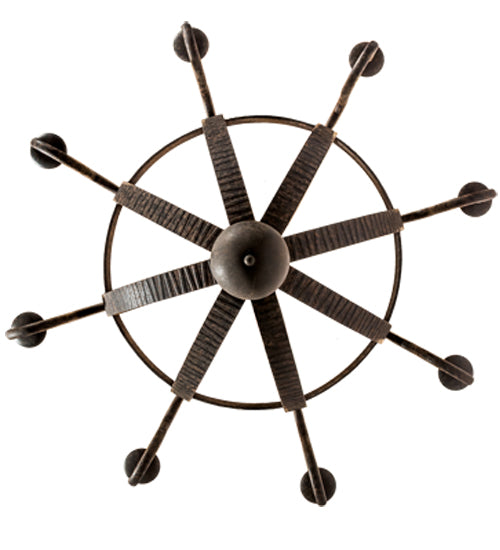 Meyda Lighting Barrel Stave 48" 8-Light Coffee Bean Madera Chandelier With Ivory Faux Candlelight