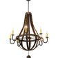 Meyda Lighting Barrel Stave 48" 8-Light Coffee Bean Madera Chandelier With Ivory Faux Candlelight