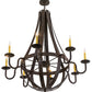 Meyda Lighting Barrel Stave 48" 8-Light Coffee Bean Metallo Chandelier With Ivory Faux Candlelight