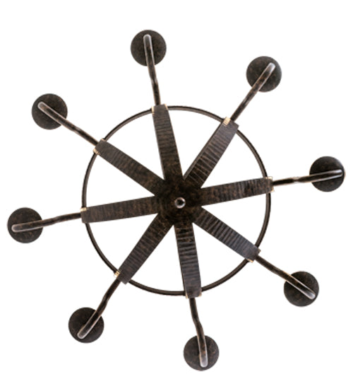 Meyda Lighting Barrel Stave 48" 8-Light Coffee Bean Metallo Chandelier With Ivory Faux Candlelight