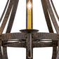 Meyda Lighting Barrel Stave 48" 8-Light Coffee Bean Metallo Chandelier With Ivory Faux Candlelight