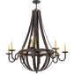 Meyda Lighting Barrel Stave 48" 8-Light Coffee Bean Metallo Chandelier With Ivory Faux Candlelight