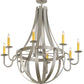 Meyda Lighting Barrel Stave 48" 8-Light Nickel Powder Coat Metallo Chandelier With Ivory Faux Candlelight