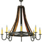 Meyda Lighting Barrel Stave 48" 8-Light Timeless Bronze Madera Chandelier With Ivory Faux Candlelight