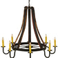 Meyda Lighting Barrel Stave 48" 8-Light Timeless Bronze Madera Chandelier With Ivory Faux Candlelight
