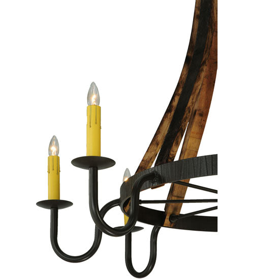 Meyda Lighting Barrel Stave 48" 8-Light Timeless Bronze Madera Chandelier With Ivory Faux Candlelight