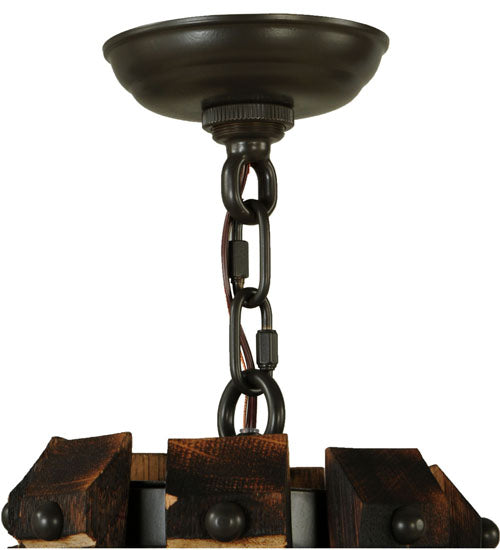 Meyda Lighting Barrel Stave 48" 8-Light Timeless Bronze Madera Chandelier With Ivory Faux Candlelight