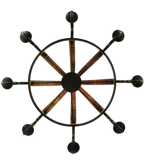 Meyda Lighting Barrel Stave 48" 8-Light Timeless Bronze Madera Chandelier With Ivory Faux Candlelight