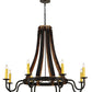 Meyda Lighting Barrel Stave 50" 8-Light Costello Black Madera Chandelier With Ivory Faux Candlelight