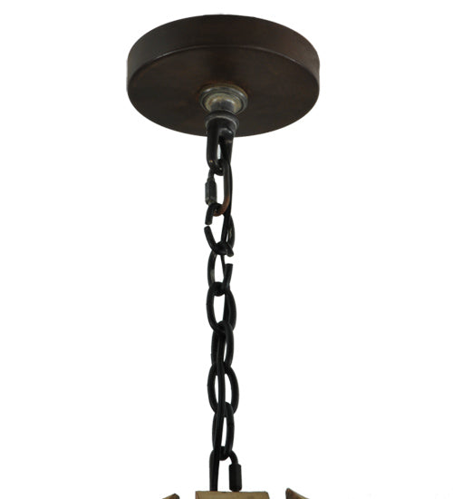 Meyda Lighting Barrel Stave 50" 8-Light Costello Black Madera Chandelier With Ivory Faux Candlelight