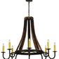 Meyda Lighting Barrel Stave 50" 8-Light Costello Black Madera Chandelier With Ivory Faux Candlelight