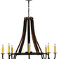 Meyda Lighting Barrel Stave 50" 8-Light Costello Black Madera Chandelier With Ivory Faux Candlelight