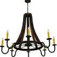Meyda Lighting Barrel Stave 50" 8-Light Costello Black Madera Chandelier With Ivory Faux Candlelight