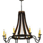 Meyda Lighting Barrel Stave 50" 8-Light Costello Black Madera Chandelier With Ivory Faux Candlelight