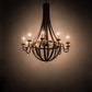 Meyda Lighting Barrel Stave 54" 10-Light Rust Rococo Metallo Chandelier With Ivory Faux Candlelight