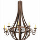 Meyda Lighting Barrel Stave 54" 10-Light Rust Rococo Metallo Chandelier With Ivory Faux Candlelight