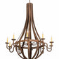 Meyda Lighting Barrel Stave 54" 10-Light Rust Rococo Metallo Chandelier With Ivory Faux Candlelight