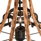 Meyda Lighting Barrel Stave 54" 13-Light Natural Wood & Costello Black Madera Chandelier With Black Faux Candlelight