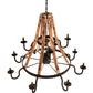 Meyda Lighting Barrel Stave 54" 13-Light Natural Wood & Costello Black Madera Chandelier With Black Faux Candlelight