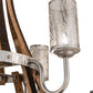Meyda Lighting Barrel Stave 60" 12-Light 2-Tier Brushed Nickel & Charred Wood Winter Maple Chandelier With Clear & Silver Shade Glass