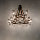 Meyda Lighting Barrel Stave 60" 12-Light 2-Tier Tyler Bronze & Natural Wood Winter Maple Chandelier