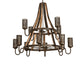 Meyda Lighting Barrel Stave 60" 12-Light 2-Tier Tyler Bronze & Natural Wood Winter Maple Chandelier