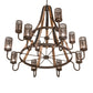 Meyda Lighting Barrel Stave 60" 12-Light 2-Tier Tyler Bronze & Natural Wood Winter Maple Chandelier