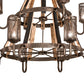 Meyda Lighting Barrel Stave 60" 12-Light 2-Tier Tyler Bronze & Natural Wood Winter Maple Chandelier