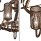 Meyda Lighting Barrel Stave 60" 12-Light 2-Tier Tyler Bronze & Natural Wood Winter Maple Chandelier