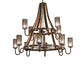 Meyda Lighting Barrel Stave 60" 12-Light 2-Tier Tyler Bronze & Natural Wood Winter Maple Chandelier
