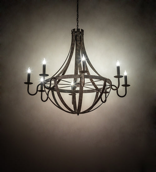 Meyda Lighting Barrel Stave 60" 8-Light Coffee Bean Metallo Chandelier