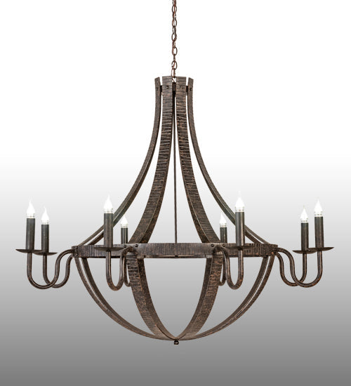 Meyda Lighting Barrel Stave 60" 8-Light Coffee Bean Metallo Chandelier