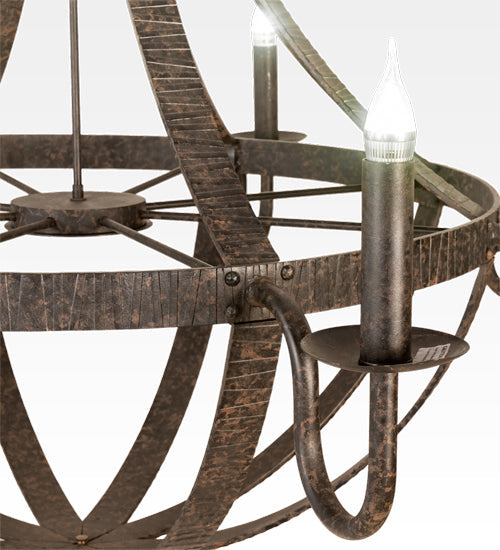 Meyda Lighting Barrel Stave 60" 8-Light Coffee Bean Metallo Chandelier