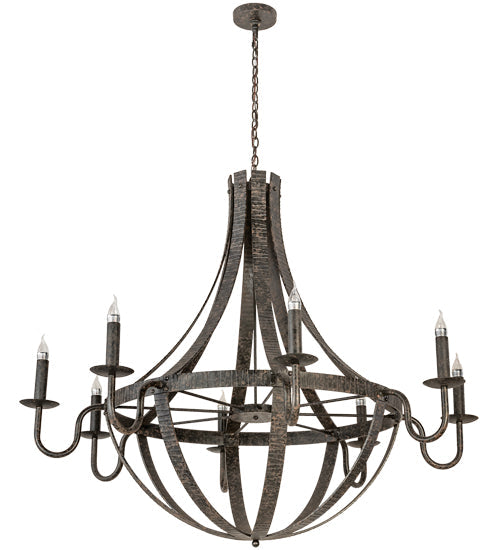 Meyda Lighting Barrel Stave 60" 8-Light Coffee Bean Metallo Chandelier