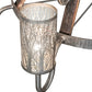 Meyda Lighting Barrel Stave 61" 12-Light 2-Tier Industrial Steel & Charred Wood Winter Maple Chandelier