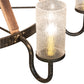 Meyda Lighting Barrel Stave 61" 12-Light Natural Wood & Golden Bronze Chandelier With Crystal Rainfall Idalight Shade