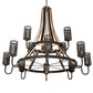 Meyda Lighting Barrel Stave 66" 12-Light 2-Tier Timeless Bronze & Charred Wood Winter Maple Chandelier