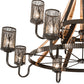 Meyda Lighting Barrel Stave 66" 12-Light 2-Tier Timeless Bronze & Charred Wood Winter Maple Chandelier