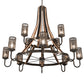Meyda Lighting Barrel Stave 66" 12-Light 2-Tier Timeless Bronze & Charred Wood Winter Maple Chandelier