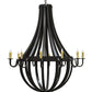 Meyda Lighting Barrel Stave 72" 12-Light Timeless Bronze Metallo Chandelier With Ivory Faux Candlelight