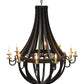Meyda Lighting Barrel Stave 72" 12-Light Timeless Bronze Metallo Chandelier With Ivory Faux Candlelight