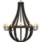Meyda Lighting Barrel Stave 72" 12-Light Timeless Bronze Metallo Chandelier With Ivory Faux Candlelight