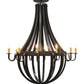 Meyda Lighting Barrel Stave 72" 12-Light Timeless Bronze Metallo Chandelier With Ivory Faux Candlelight