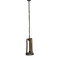 Meyda Lighting Barrel Stave 8" LED Natural Wood & Oil Rubbed Bronze Pendant Light